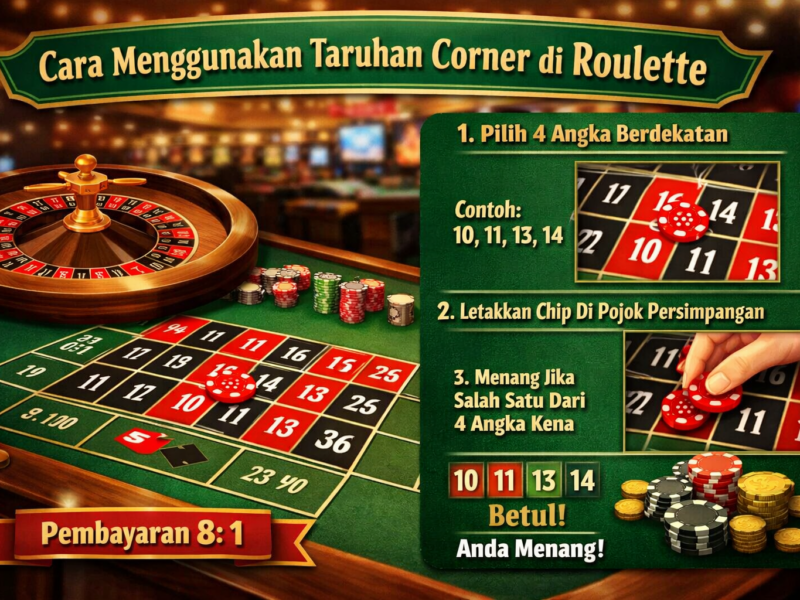 Cara Menggunakan Taruhan Corner di Roulette